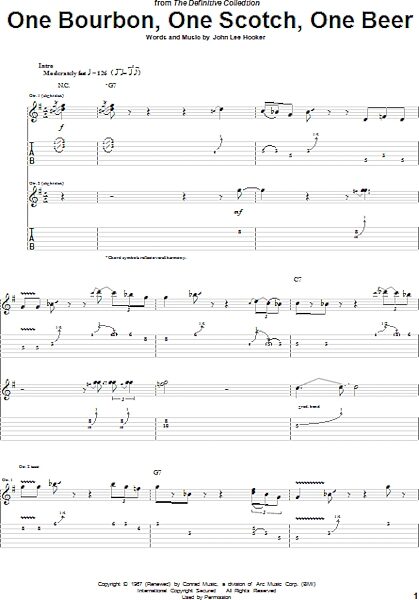 open zoom image for One Bourbon, One Scotch, One Beer - Guitar TAB, New, Main