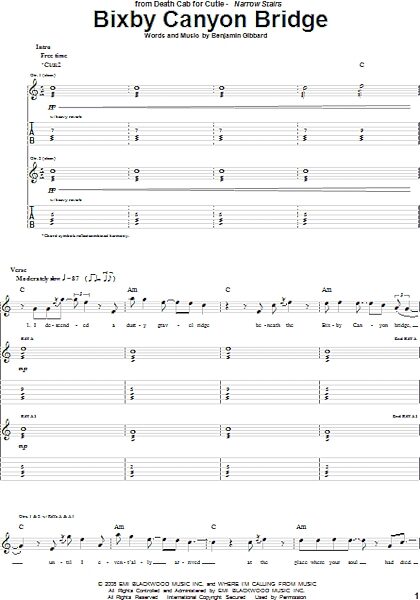 open zoom image for Bixby Canyon Bridge - Guitar TAB, New, Main