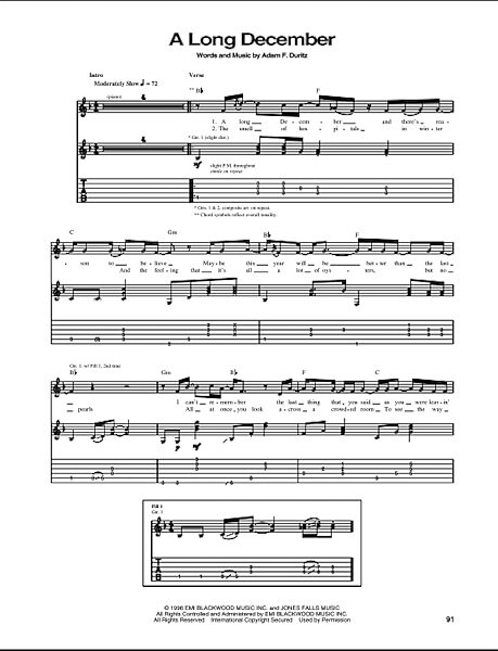 open zoom image for A Long December - Guitar TAB, New, Main