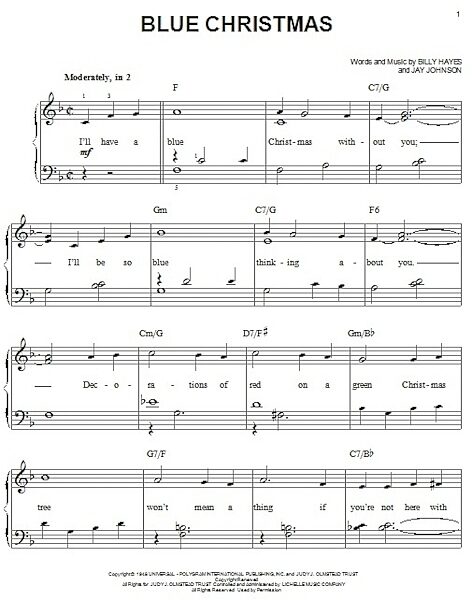 open zoom image for Blue Christmas - Easy Piano, New, Main