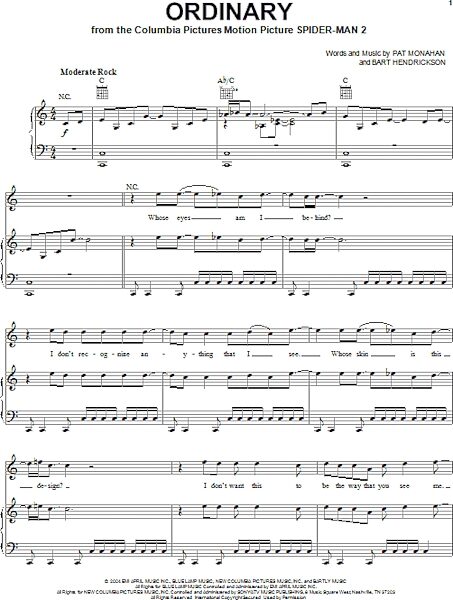 open zoom image for Ordinary - Piano/Vocal/Guitar, New, Main