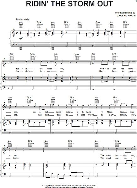 open zoom image for Ridin' The Storm Out - Piano/Vocal/Guitar, New, Main
