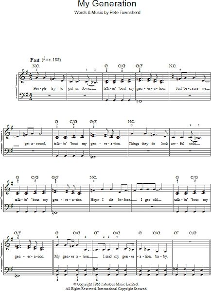 open zoom image for My Generation - Easy Piano, New, Main