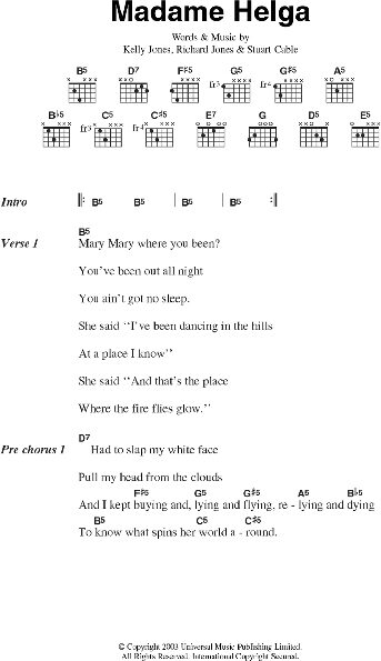 open zoom image for Madame Helga - Guitar Chords/Lyrics, New, Main