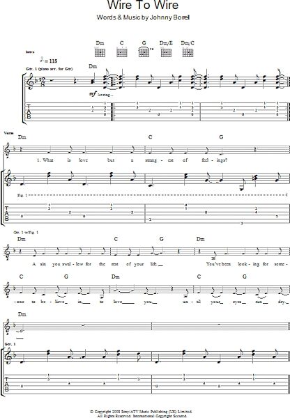 open zoom image for Wire To Wire - Guitar TAB, New, Main