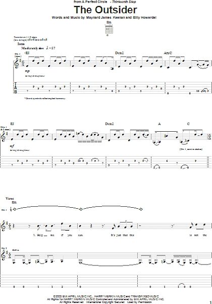 open zoom image for The Outsider - Guitar TAB, New, Main