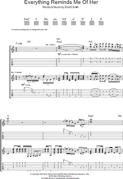 open zoom image for Everything Reminds Me Of Her - Guitar TAB, New, Main