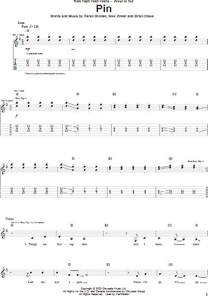 open zoom image for Pin - Guitar TAB, New, Main