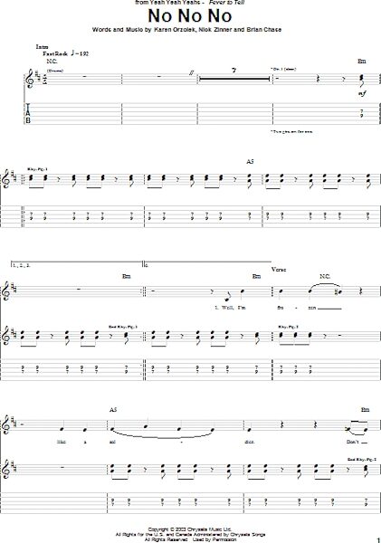 open zoom image for No No No - Guitar TAB, New, Main