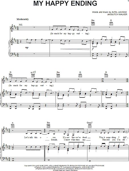 open zoom image for My Happy Ending - Piano/Vocal/Guitar, New, Main