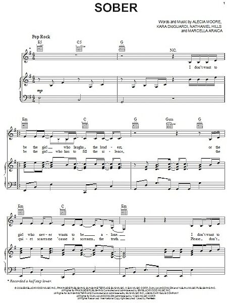 open zoom image for Sober - Piano/Vocal/Guitar, New, Main