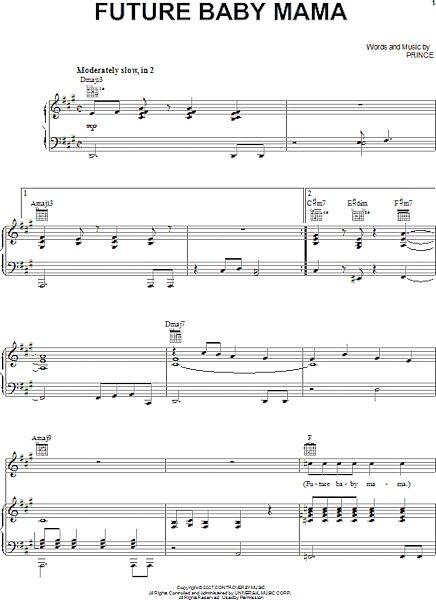 open zoom image for Future Baby Mama - Piano/Vocal/Guitar, New, Main