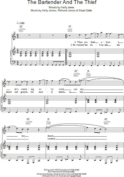 open zoom image for The Bartender And The Thief - Piano/Vocal/Guitar, New, Main