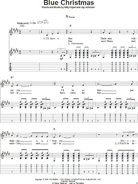 open zoom image for Blue Christmas - Guitar Tab Play-Along, New, Main
