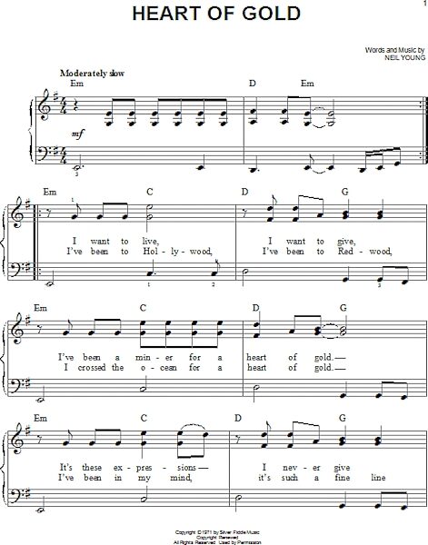open zoom image for Heart Of Gold - Easy Piano, New, Main