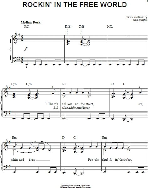 open zoom image for Rockin' In The Free World - Easy Piano, New, Main