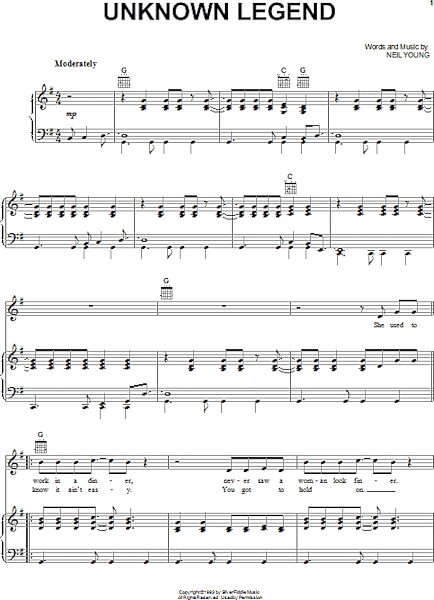 open zoom image for Unknown Legend - Piano/Vocal/Guitar, New, Main