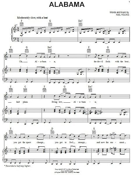 open zoom image for Alabama - Piano/Vocal/Guitar, New, Main