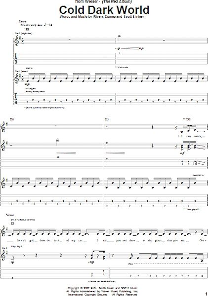 open zoom image for Cold Dark World - Guitar TAB, New, Main