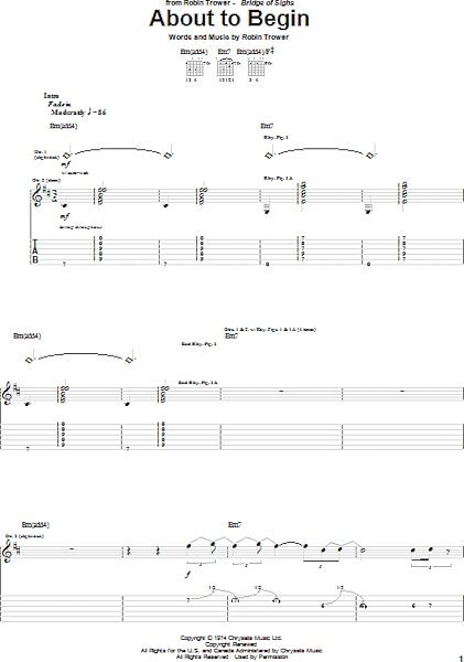 open zoom image for About To Begin - Guitar TAB, New, Main