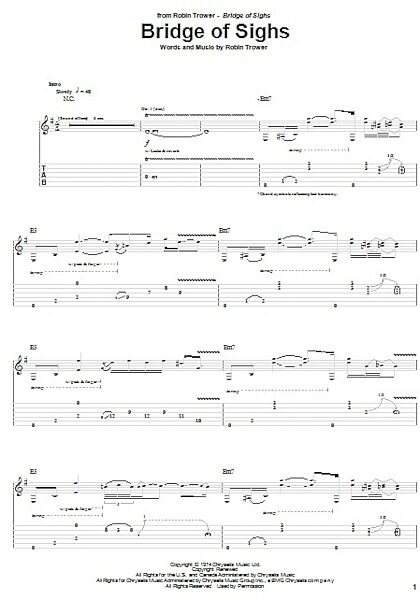 open zoom image for Bridge Of Sighs - Guitar TAB, New, Main