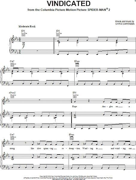 open zoom image for Vindicated - Piano/Vocal/Guitar, New, Main