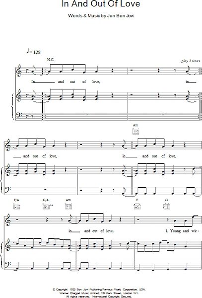 open zoom image for In And Out Of Love - Piano/Vocal/Guitar, New, Main