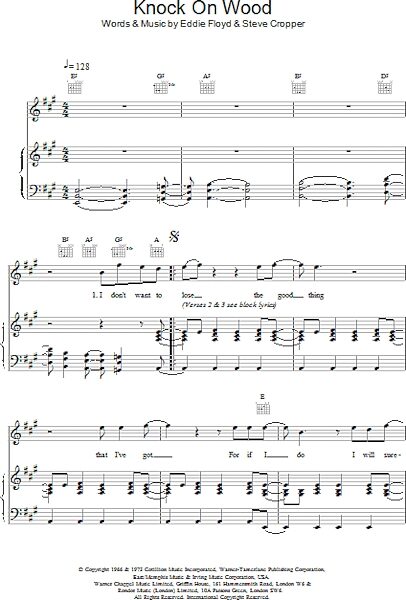 open zoom image for Knock On Wood - Piano/Vocal/Guitar, New, Main