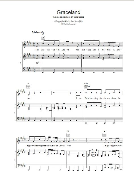 open zoom image for Graceland - Piano/Vocal/Guitar, New, Main