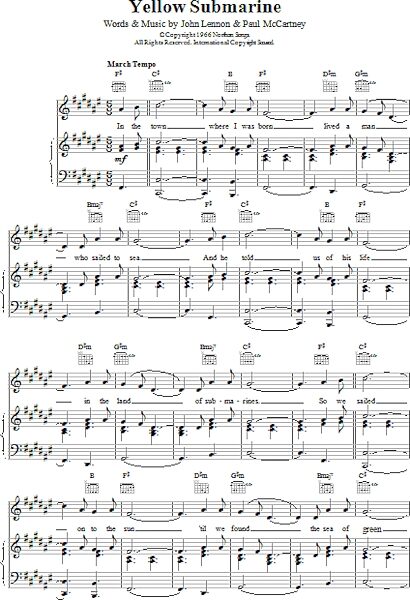 open zoom image for Yellow Submarine - Piano/Vocal/Guitar, New, Main
