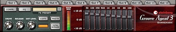 open zoom image for Steinberg Groove Agent Virtual Drummer (Macintosh and Windows), 9 Band EQ