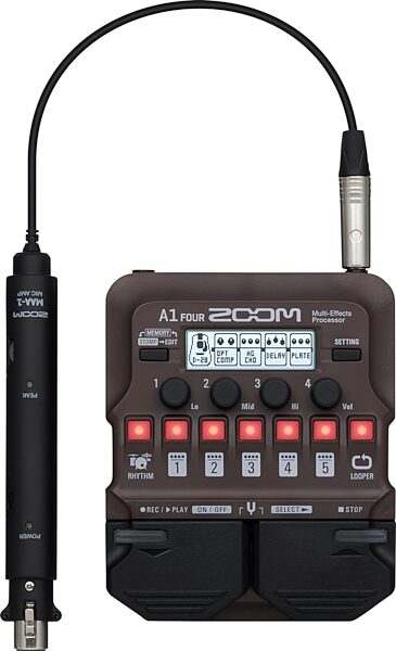open zoom image for Zoom A1-FOUR Acoustic Multi-Effects Pedal, New, Action Position Front