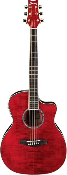 open zoom image for Ibanez A200E Ambiance Acoustic-Electric Guitar, Transparent Red