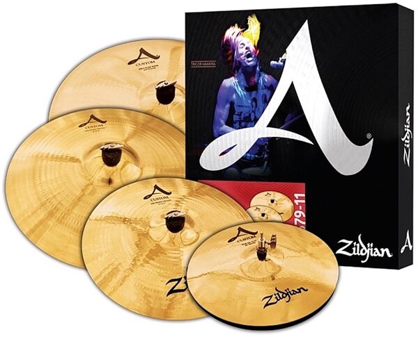 open zoom image for Zildjian A Custom 4-Piece Cymbal Pack with 18" Crash, A Custom Pack, Main
