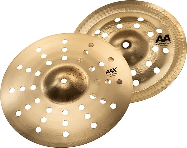 open zoom image for Sabian Mini Monster Stax 12" AAX Aero and 10" AA Mini Holy China Cymbals, New, Action Position Back