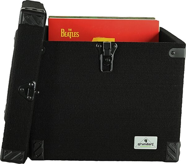open zoom image for Grundorf LP Vinyl Record Storage Case, Holds 100 LPs, AC-100SB, Surface Hardware, Action Position Back