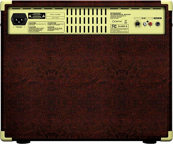open zoom image for Behringer ACX450 Ultracoustic Acoustic Guitar Amplifier (45 Watts, 1x8"), Rear