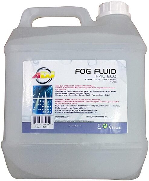 open zoom image for ADJ F4L Eco Fog Fluid, New, Action Position Back