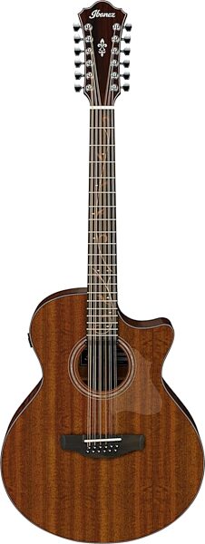 open zoom image for Ibanez AE2912 Acoustic-Electric Guitar, Natural Low Gloss, Open Box (Good), Main