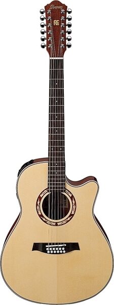 open zoom image for Ibanez AEF1812 12-String Acoustic Electric Guitar with Cutaway (Natural), Main