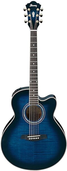 open zoom image for Ibanez AEL20E AEL Cutaway Acoustic-Electric Guitar, Transparent Blue Sunburst