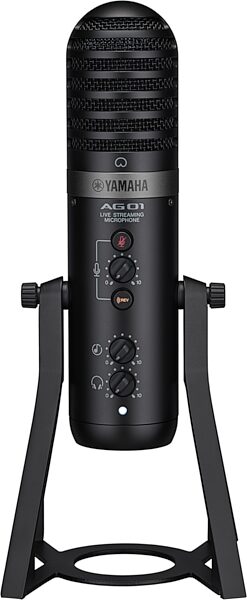open zoom image for Yamaha AG01 Livestreaming USB Microphone, Black, Action Position Back