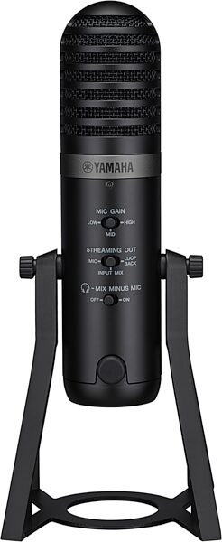 open zoom image for Yamaha AG01 Livestreaming USB Microphone, Black, Action Position Back