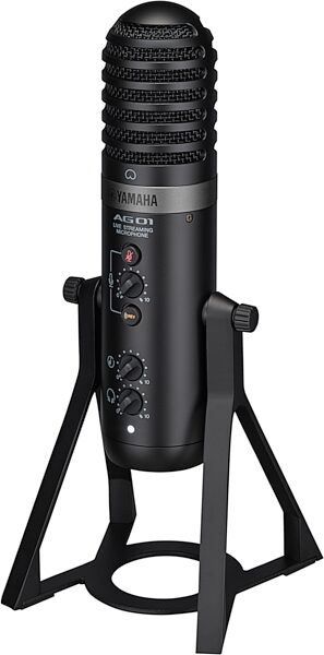 open zoom image for Yamaha AG01 Livestreaming USB Microphone, Black, Action Position Back