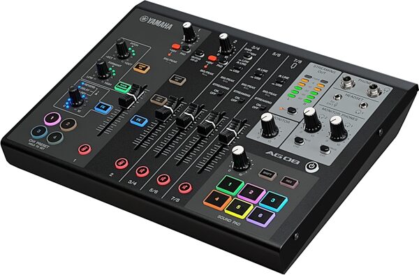 open zoom image for Yamaha AG08 Livestreaming Mixer, Black, Action Position Front