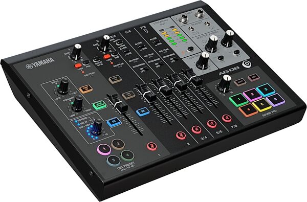 open zoom image for Yamaha AG08 Livestreaming Mixer, Black, Action Position Front
