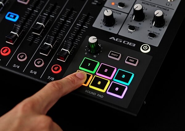 open zoom image for Yamaha AG08 Livestreaming Mixer, Black, Effect Control Panel