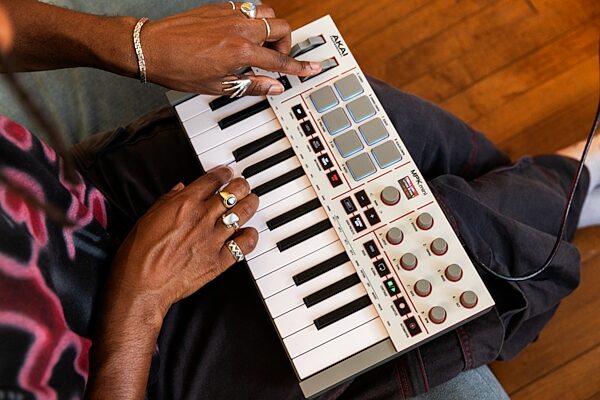 open zoom image for Akai MPK Mini IV USB MIDI Keyboard Controller, 25-Key, Gray, Action Position Back