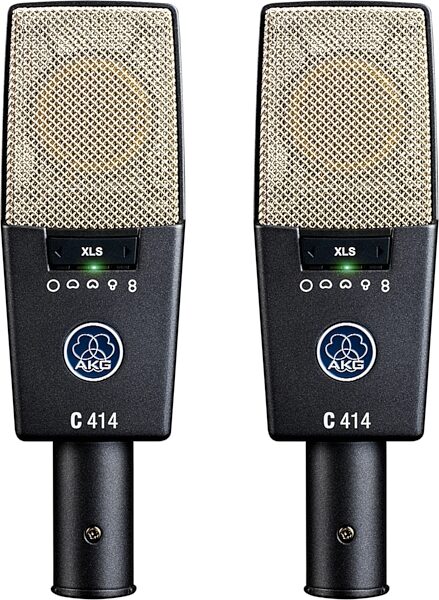 open zoom image for AKG C 414 XLS ST Large Diaphragm 9-Pattern Condenser Microphones, Stereo Matched Pair, New, Main