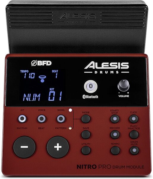 open zoom image for Alesis Nitro Pro Electronic Drum Set, Red/Black, Action Position Front